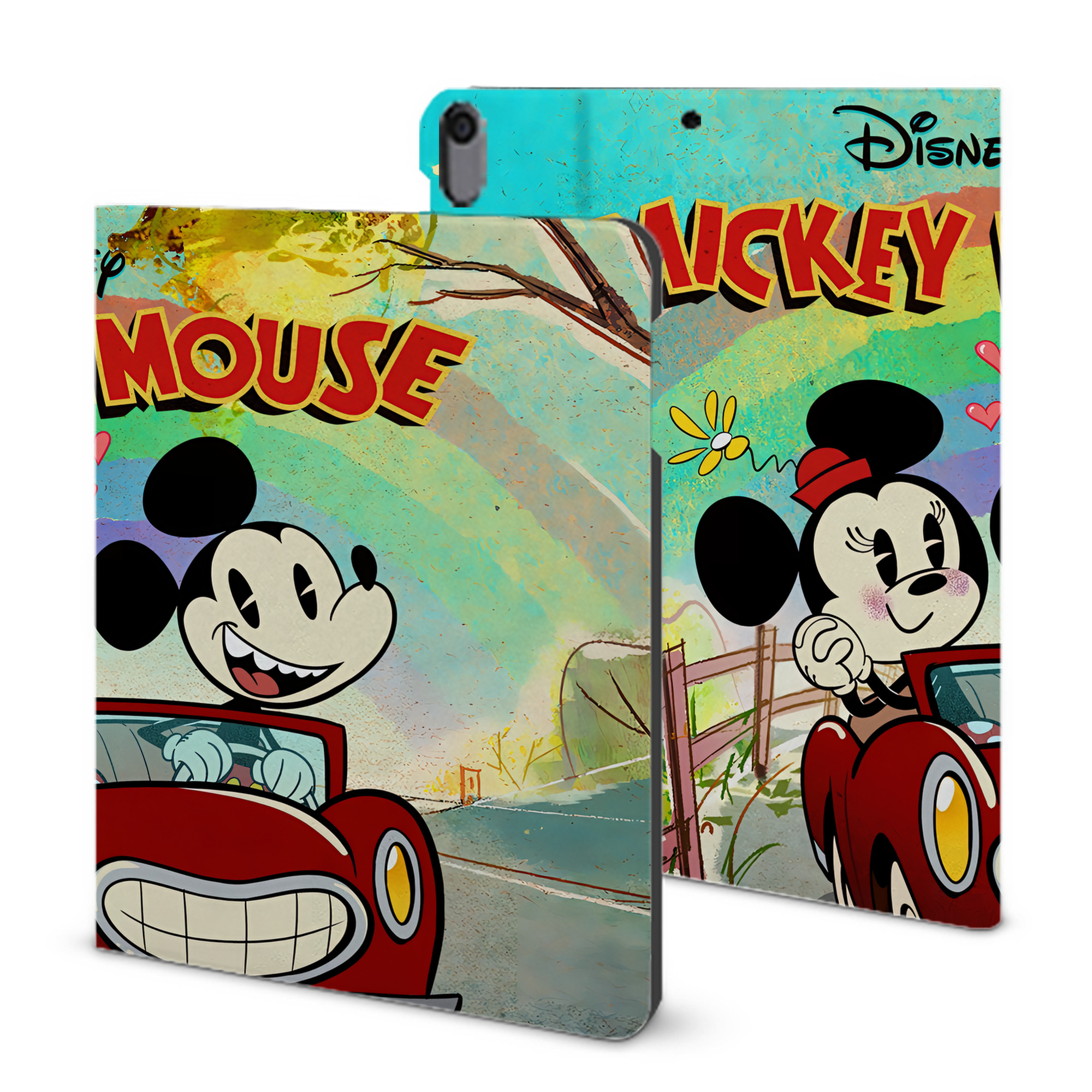 （画像用） ミッキーマウス Mickey Mouse IPad ケース ブック型 PUレザー TPU 耐衝撃 軽量 薄型 ペン収納なし 全面保護 IPad 各モデル対応